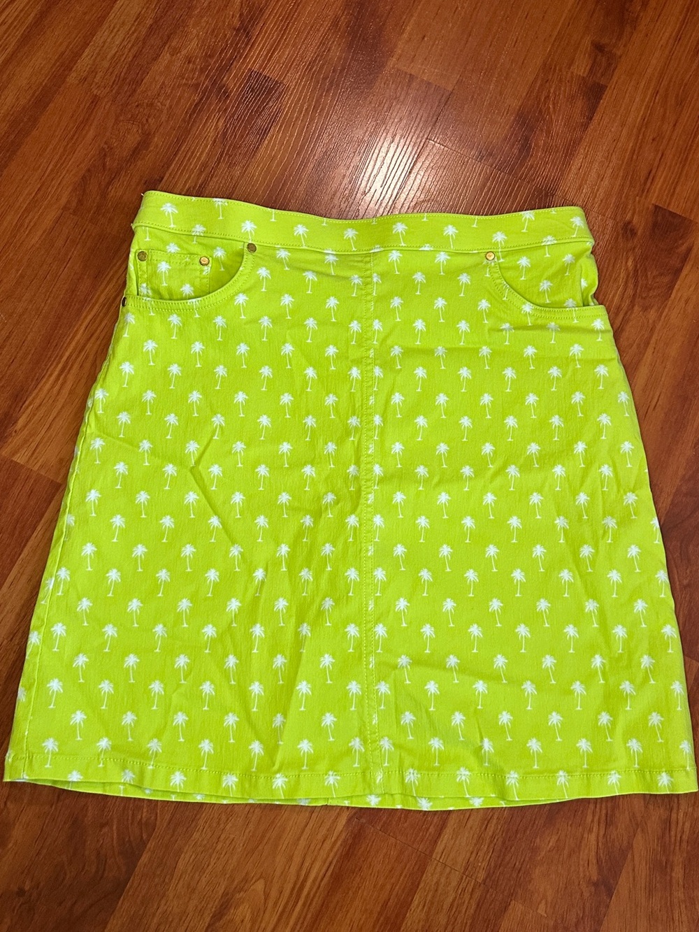 hearts of palm Neon Lime Palm-Print Mini Skirt
